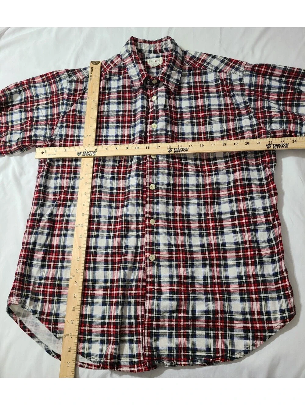 Vtg J Crew Oarsman Flannel Shirt Mens Size Large Plaid Fall Outdoors Lumberjack